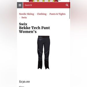 Swix
Bekke Tech Pant Women's - Black XL